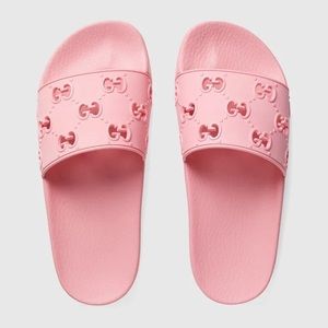 Pink Rubber Gucci Slippers